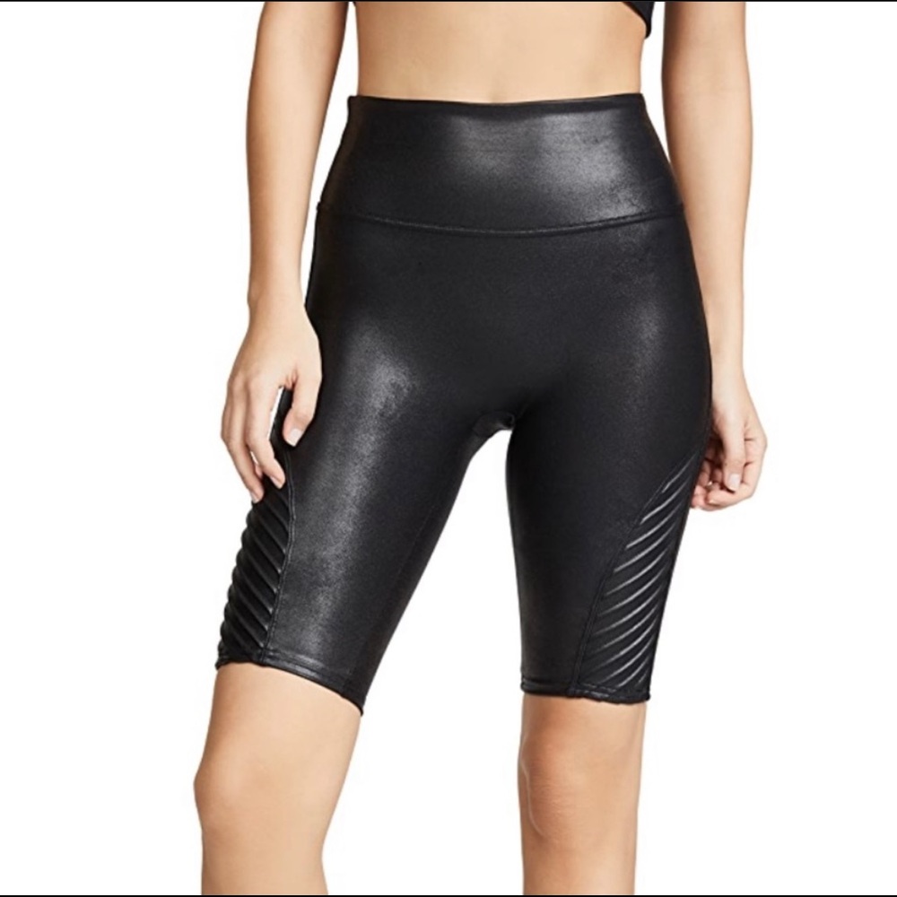 *Sold*Spanx Faux Leather Moto Bike Shorts